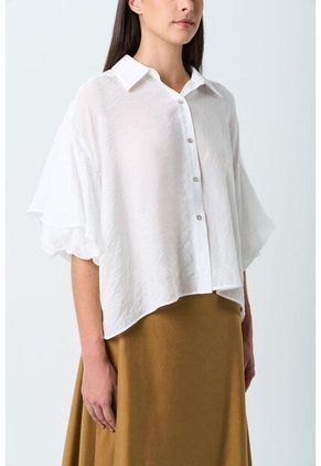 Camisa Ópalo Para Mujer Boleros Camisa Ópalo Para Mujer Boleros Blanco S VÉLEZ