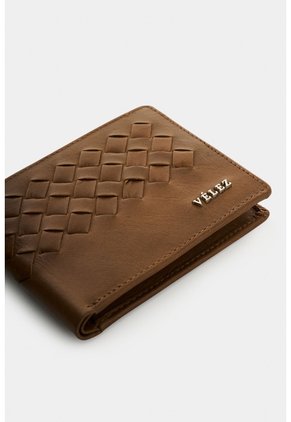 Billetera Duna En Cuero Con Tejido Para Hombre Billetera Duna En Cuero Con Tejido Para Hombre Miel VÉLEZ