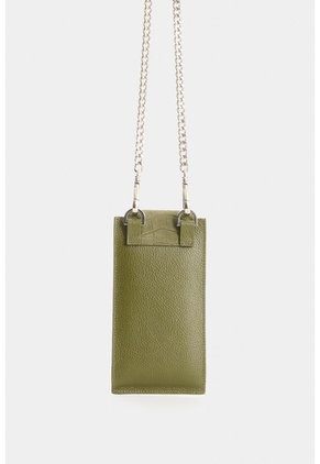 Porta Celular Serpia De Cuero Para Mujer Grabado Porta Celular Serpia De Cuero Para Mujer Grabado Verde Oliva VÉLEZ