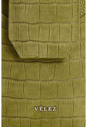 Porta Celular Serpia De Cuero Para Mujer Grabado Porta Celular Serpia De Cuero Para Mujer Grabado Verde Oliva VÉLEZ