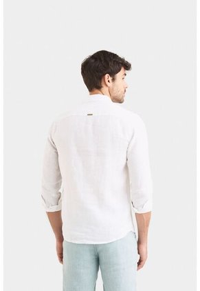 Camisa Manga Larga En Lino Para Hombre Silueta Semi Ajustada Camisa Manga Larga En Lino Para Hombre Silueta Semi Ajustada Blanco M VÉLEZ