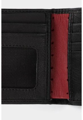 Billetera De Cuero Inserto Contrastes Negro Billetera De Cuero Inserto Contrastes Negro VÉLEZ