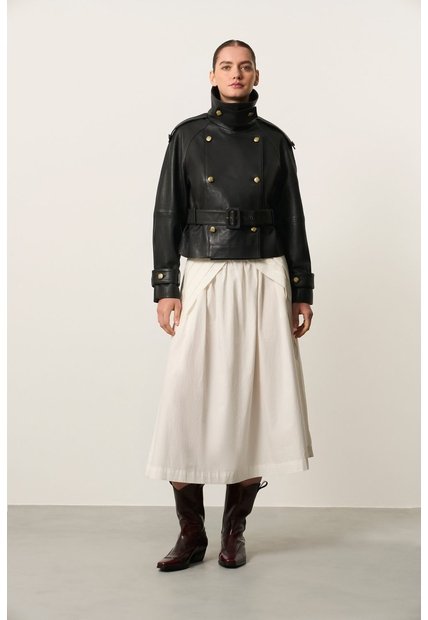 Chaqueta En Cuero Para Mujer Tavora Chaqueta En Cuero Para Mujer Tavora Negro L VÉLEZ