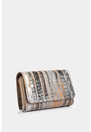 Billetera Palma De Cuero Para Mujer Detalle Taches Billetera Palma De Cuero Para Mujer Detalle Taches Plata VÉLEZ