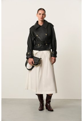 Chaqueta En Cuero Para Mujer Tavora Chaqueta En Cuero Para Mujer Tavora Negro L VÉLEZ