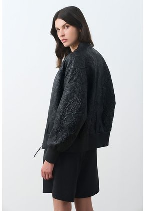 Bomber De Cuero Repujado Para Mujer Sira Bomber De Cuero Repujado Para Mujer Sira Negro S VÉLEZ