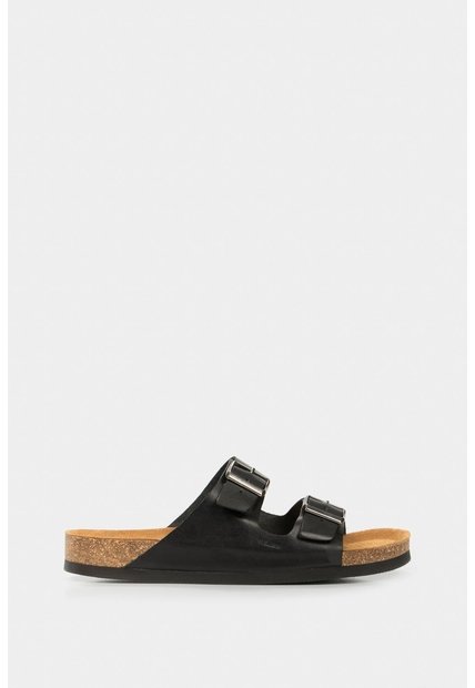 Sandalia Plana De Cuero Vintage Sandalia Plana De Cuero Vintage Negro 42 VÉLEZ