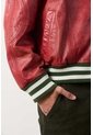 Chaqueta Bomber En Cuero Envejecido Para Hombre Chaqueta Bomber En Cuero Envejecido Para Hombre Rojo XL VÉLEZ de Vélez