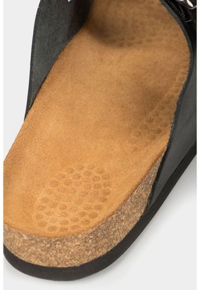 Sandalia Plana De Cuero Vintage Sandalia Plana De Cuero Vintage Negro 42 VÉLEZ