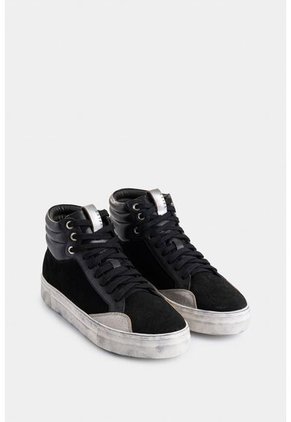 Tenis Bota Alena De Cuero Para Mujer Detalle Brillo Tenis Bota Alena De Cuero Para Mujer Detalle Brillo Negro 36 VÉLEZ