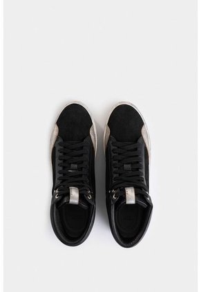 Tenis Bota Alena De Cuero Para Mujer Detalle Brillo Tenis Bota Alena De Cuero Para Mujer Detalle Brillo Negro 36 VÉLEZ