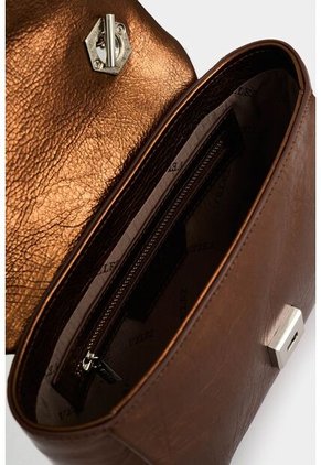 Manos Libres De Cuero Folia Para Mujer Mini Lili Manos Libres De Cuero Folia Para Mujer Mini Lili Bronce VÉLEZ