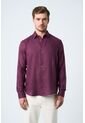 Camisa Manga Larga En Lino Para Hombre Silueta Semi Ajustada Camisa Manga Larga En Lino Para Hombre Silueta Semi Ajustada Morado L VÉLEZ de Vélez