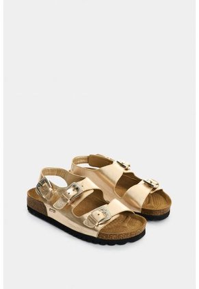 Sandalia Plana De Cuero Folia Para Mujer Cove Sandalia Plana De Cuero Folia Para Mujer Cove Dorado 39 VÉLEZ