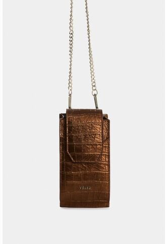 Porta Celular De Cuero Folia Para Mujer Serpia Porta Celular De Cuero Folia Para Mujer Serpia Bronce VÉLEZ Vélez
