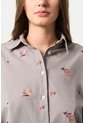 Camisa Manga Larga Flower Para Mujer Camisa Manga Larga Flower Para Mujer Gris XL VÉLEZ de Vélez