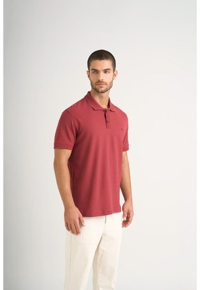 Polo Para Hombre Semi Fit Detalle Jacquard Polo Para Hombre Semi Fit Detalle Jacquard Vinotinto XS VÉLEZ