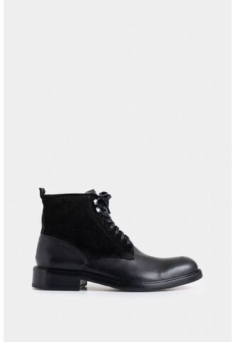 Botas Solar De Cuero Para Hombre Combinación De Texturas Botas Solar De Cuero Para Hombre Combinación De Texturas Negro 38 VÉLEZ Vélez