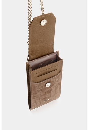 Porta Celular Serpia De Cuero Para Mujer Grabado Porta Celular Serpia De Cuero Para Mujer Grabado Tabaco VÉLEZ