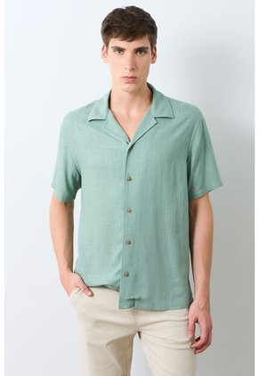 Camisa En Lino Turin Para Hombre Camisa En Lino Turin Para Hombre Agua Marina L VÉLEZ