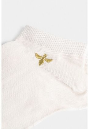 Calcetines Kalahari Para Mujer Tobillero Bordado De Abeja Calcetines Kalahari Para Mujer Tobillero Bordado De Abeja Crema XS VÉLEZ