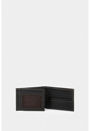 Billetera Humanista De Cuero Para Hombre Costuras Contraste Negro Billetera Humanista De Cuero Para Hombre Costuras Contraste Negro VÉLEZ