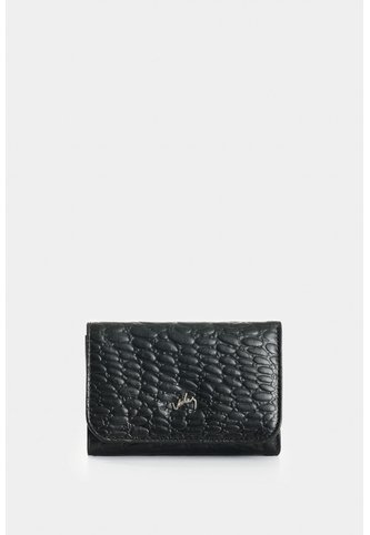 Billetera De Cuero Grabado Para Mujer Verona Billetera De Cuero Grabado Para Mujer Verona Negro VÉLEZ Vélez
