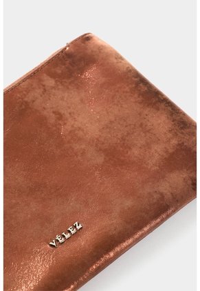 Cosmetiquera Lucía De Cuero Folia Para Mujer Manija Removible Cosmetiquera Lucía De Cuero Folia Para Mujer Manija Removible Bronce VÉLEZ