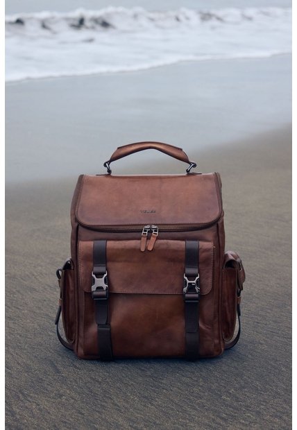 Morral Archaeology De Cuero Semi Brillante Para Hombre Ajuste Chapas Morral Archaeology De Cuero Semi Brillante Para Hombre Ajuste Chapas Miel VÉLEZ
