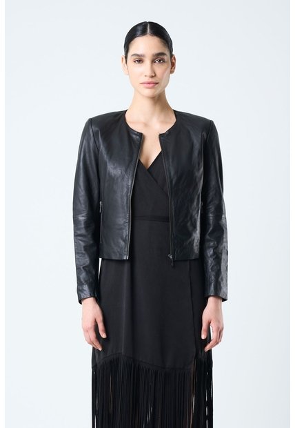 Chaqueta De Cuero Para Mujer Denver Chaqueta De Cuero Para Mujer Denver Negro S VÉLEZ