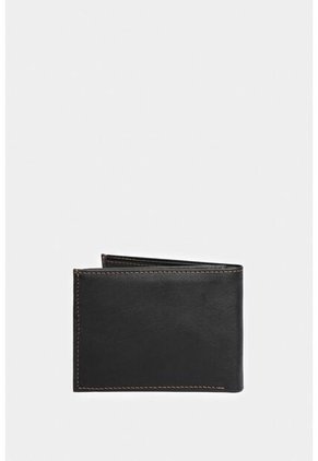 Billetera Humanista De Cuero Para Hombre Costuras Contraste Negro Billetera Humanista De Cuero Para Hombre Costuras Contraste Negro VÉLEZ