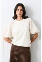 Camiseta En Lino Y Tejido De Punto Para Mujer Gael Camiseta En Lino Y Tejido De Punto Para Mujer Gael Crema M VÉLEZ de Vélez