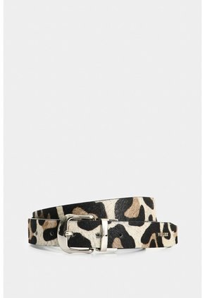 Cinturón Doble Faz De Cuero Pelo Para Mujer Flair Cinturón Doble Faz De Cuero Pelo Para Mujer Flair Beige M VÉLEZ