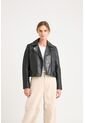 Chaqueta Claire Tejida De Cuero Para Mujer Silueta Biker Chaqueta Claire Tejida De Cuero Para Mujer Silueta Biker Negro S VÉLEZ de Vélez