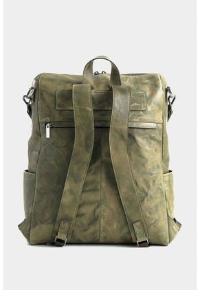 Morral Saba De Cuero Para Mujer Bolsillo Frontal Grabado Morral Saba De Cuero Para Mujer Bolsillo Frontal Grabado Verde VÉLEZ