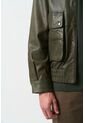Chaqueta Bomber De Cuero Para Hombre Meridian Chaqueta Bomber De Cuero Para Hombre Meridian Verde Oliva M VÉLEZ de Vélez
