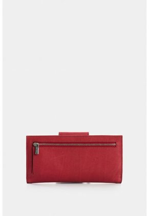 Billetera Porta Chequera De Cuero Para Mujer Jade Billetera Porta Chequera De Cuero Para Mujer Jade Rojo VÉLEZ