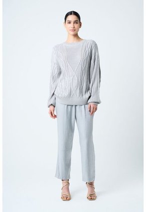 Sweater Tejido Layla Para Mujer Efecto Resinado Sweater Tejido Layla Para Mujer Efecto Resinado Gris S VÉLEZ