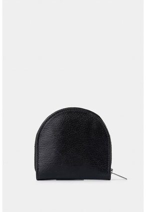Monedero Florence De Cuero Para Mujer Craquelado Monedero Florence De Cuero Para Mujer Craquelado Negro VÉLEZ