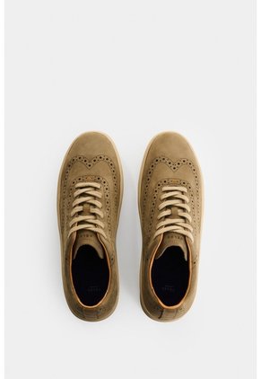 Zapatos De Cordón De Cuero Gamuzado Para Hombre Ocean Zapatos De Cordón De Cuero Gamuzado Para Hombre Ocean Arena 46 VÉLEZ