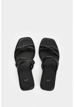 Sandalia Plana En Cuero Para Mujer Miski Sandalia Plana En Cuero Para Mujer Miski Negro 36 VÉLEZ