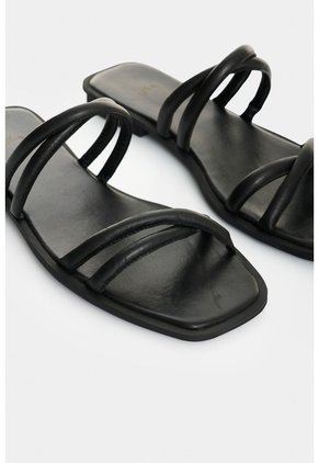 Sandalia Plana En Cuero Para Mujer Miski Sandalia Plana En Cuero Para Mujer Miski Negro 36 VÉLEZ