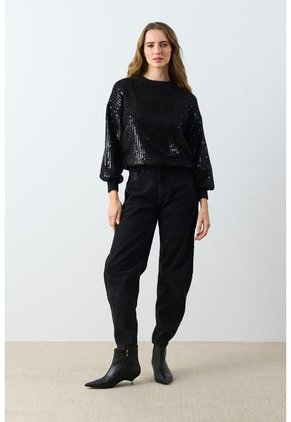 Sweater Tejido Oversized Para Mujer Nácar Sweater Tejido Oversized Para Mujer Nácar Negro XL VÉLEZ
