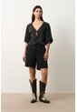 Camisa Kusa Con Efecto Satinado Para Mujer Camisa Kusa Con Efecto Satinado Para Mujer Negro XL VÉLEZ de Vélez