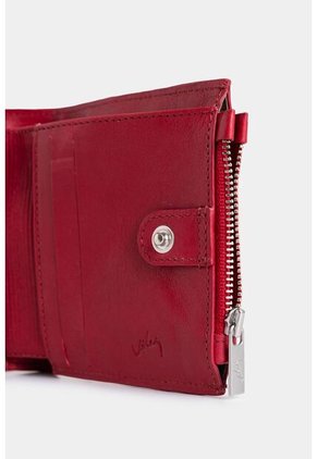 Billetera Golden De Cuero Para Mujer Grabado Billetera Golden De Cuero Para Mujer Grabado Rojo VÉLEZ