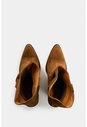 Botines De Cuero Gamuzado Para Mujer Faro Botines De Cuero Gamuzado Para Mujer Faro Miel 36 VÉLEZ