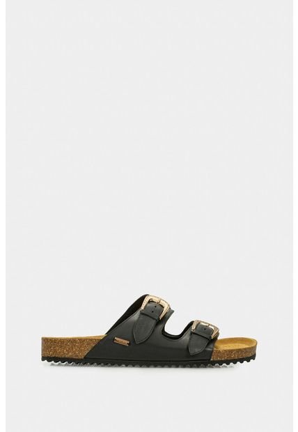 Sandalia Plana Pilos De Cuero Para Mujer Suela Corcho Sandalia Plana Pilos De Cuero Para Mujer Suela Corcho Negro 36 Vélez