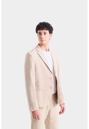 Blazer Yaqui En Lino Para Hombre Silueta Semi Ajustada Blazer Yaqui En Lino Para Hombre Silueta Semi Ajustada Beige S VÉLEZ