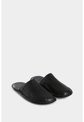 Slipper Tejido En Cuero Para Hombre Confort Slipper Tejido En Cuero Para Hombre Confort Negro 44 VÉLEZ