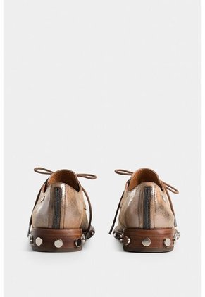 Zapato De Cordón Oxford De Cuero Folia Para Mujer Suela Taches Zapato De Cordón Oxford De Cuero Folia Para Mujer Suela Taches Plata 36 VÉLEZ